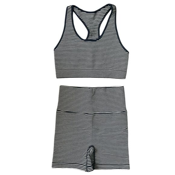 Free People Striped 2 Piece Sports Bra & Shorts Set - Picture 3 of 3